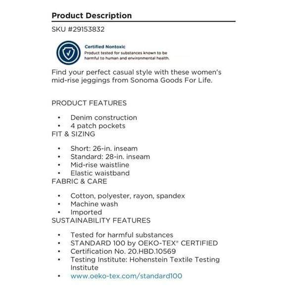 Mid-Rise Jeggings Breathable Stretch Raw Hem 24W SHORT Comfortable Black NWT - Picture 7 of 16